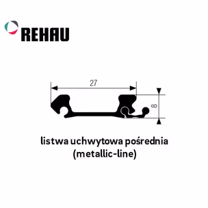 Listwa uchwytowa pośrednia METALLIC-LINE FRAME - aluminium / dł. 250 cm