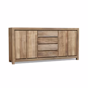 Drewniana komoda 4-drzwiowa z szufladami NARVIK NR-03-MN - naturalny
