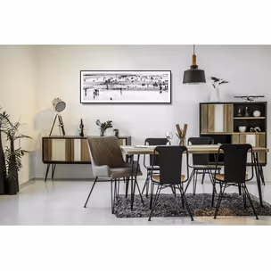 Stół ADESSO 180x80 - czarny/beżowy