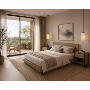 Szafka nocna z szufladą i półką FLOW 02 - piaskowy