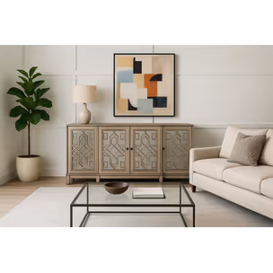Komoda lustrzana AVOLA VINTAGE SILVER - srebrny