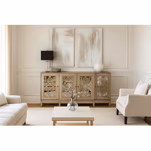 Komoda lustrzana AVOLA VINTAGE SILVER - srebrny