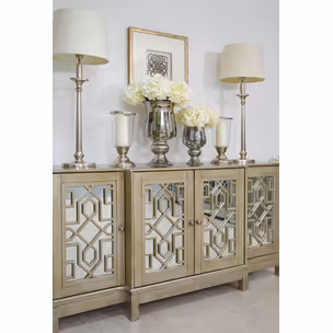 Komoda lustrzana AVOLA VINTAGE SILVER - srebrny