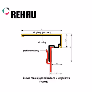 Listwa maskująca FRAME górna (pokrywa) - aluminium / dł. 250 cm