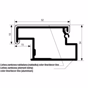 Listwa zamkowa  Aluminium 2500 mm
