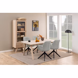 Witryna z szufladami A-LINE 190 cm - dąb bielony