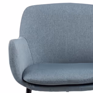 Lisa bar stool Seat dusty blue Town 89 Base metal matt black 2-Pack