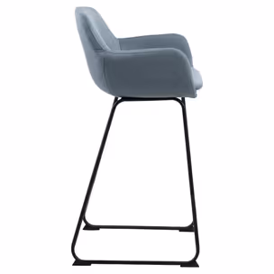 Lisa bar stool Seat dusty blue Town 89 Base metal matt black 2-Pack