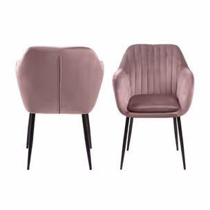 Krzesło welurowe EMILIA - różowy
