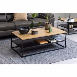 Stolik kawowy GILA 120x60 - dąb/czarny