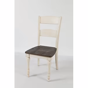 Krzesło drewniane AVOLA VINTAGE WHITE - biały/brązowy