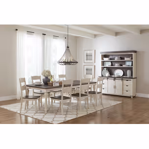 Krzesło drewniane AVOLA VINTAGE WHITE - biały/brązowy