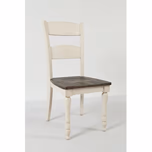 Krzesło drewniane AVOLA VINTAGE WHITE - biały/brązowy