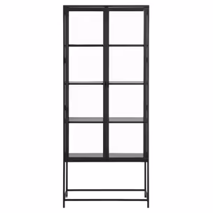 Witryna 2-drzwiowa SEAFORD 185 cm - transparentny/czarny