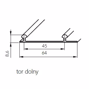 Zestaw ARES 3 do 3 drzwi przesuwnych - czarny półmat / dł. 270 cm / 70 kg