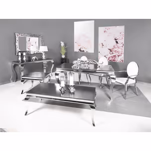Konsola z marmurowym blatem CT/F306 150x50x75 cm - czarny