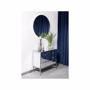 Lustro okrągłe 16F-572 Ø80 cm - srebrny