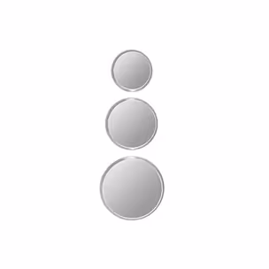 Komplet 3 okrągłych luster 12F-361 - srebrny