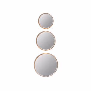 Komplet 3 okrągłych luster 12F-361 - złoty