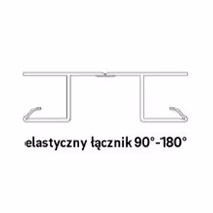 Elastyczny łącznik 90-180° do cokołu RAUBASE - czarny / wys. 15 cm
