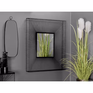 Lustro w ramie z drucików TOYJ19-214 90x90 cm - czarny