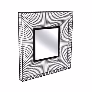Lustro w ramie z drucików TOYJ19-215B 65x65 cm - czarny