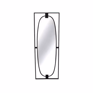 Lustro owalne w stalowej ramie TOYJ19-386 43x120 cm - czarny