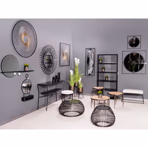 Lustro owalne w stalowej ramie TOYJ19-386 43x120 cm - czarny