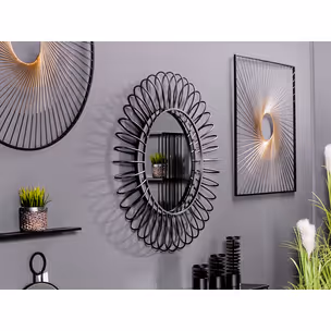 Lustro słońce TOYJ19-342B Ø101 cm - czarny
