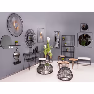 Lustro słońce TOYJ19-342B Ø101 cm - czarny