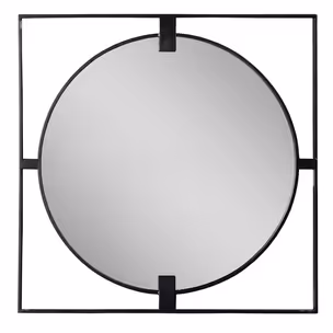 Lustro okrągłe w stalowej ramie TOYJ19-383 Ø90 cm - czarny
