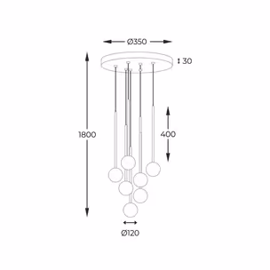 Lampa wisząca ALI 5642 - biały/złoty