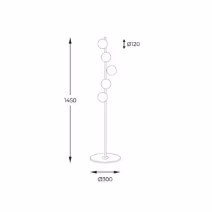 Lampa podłogowa ALI 5649 - biały/złoty/czarny