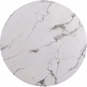 Blat okrągły MDF laminowany wzór biały marmur Ø80 cm