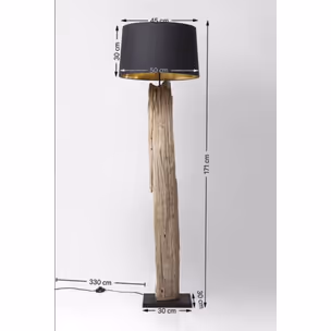 Lampa podłogowa NATURE STRAIGHT - czarny/naturalny