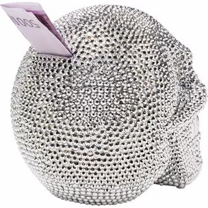 Skarbonka SKULL CRYSTAL - srebrny