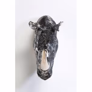 Dekoracja ścienna HEAD RHINO - antyczny szary