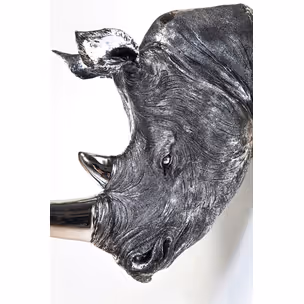 Dekoracja ścienna HEAD RHINO - antyczny szary