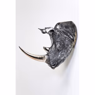 Dekoracja ścienna HEAD RHINO - antyczny szary