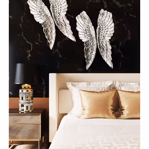 Dekoracja ścienna ANGEL WINGS 61x106 - srebrny