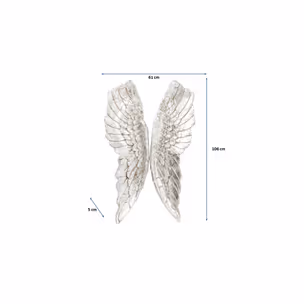 Dekoracja ścienna ANGEL WINGS 61x106 - srebrny