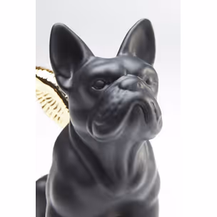 Figurka dekoracyjna SITTING ANGEL DOG - złoty/czarny