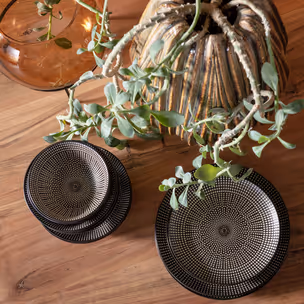 Miska porcelanowa TOKYO 15 - czarny/biały