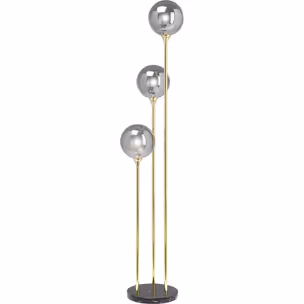 Lampa podłogowa AL CAPONE TRE - dymiony/złoty