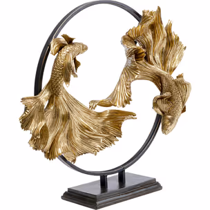 Figurka dekoracyjna DANCING BETTA FISHES - złoty/czarny