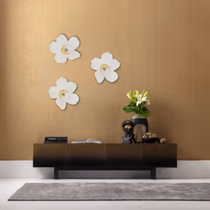 Dekoracja ścienna ORCHID 44 - biały/złoty