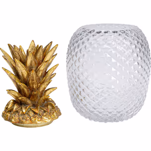Słoik dekoracyjny PINEAPPLE VISIBLE - transparentny/złoty