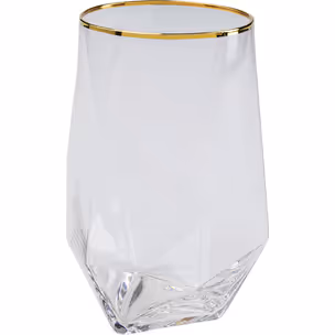 Szklanka do drinków DIAMOND GOLD RIM - transparentny/złoty