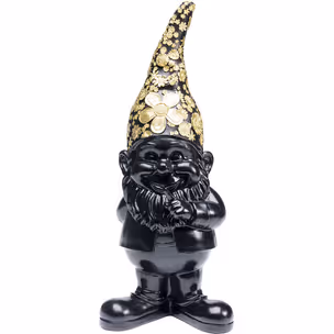 Figurka dekoracyjna GNOME STANDING 46 - czarny/złoty