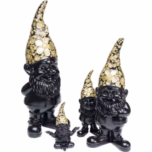 Figurka dekoracyjna GNOME STANDING 46 - czarny/złoty